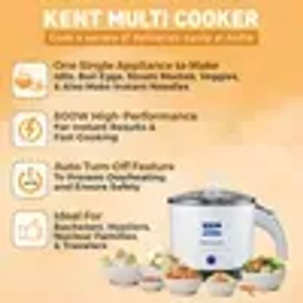 KENT 1.2 Litre Electric Multi Cooker with Auto Shut Off (White)