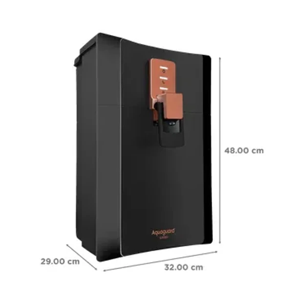 Aquaguard Superio 5L RO + UV + MTDS + SS Smart Water Purifier with Active Copper Zinc Booster Tech and 7 Stage Purification (Black/Metallic Copper) - Black/Metallic Copper