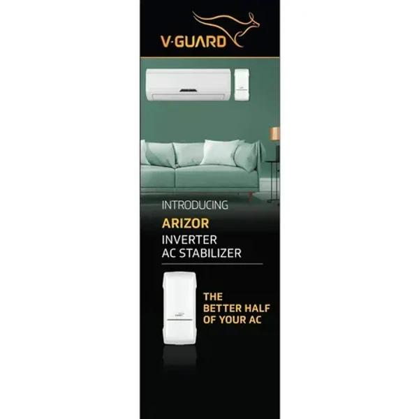 V-GUARD Arizor 4150 12 Amps Voltage Stabilizer For 1.5 Ton Inverter Air Conditioner (150 - 280 V, Smart Voltage Correction, White)