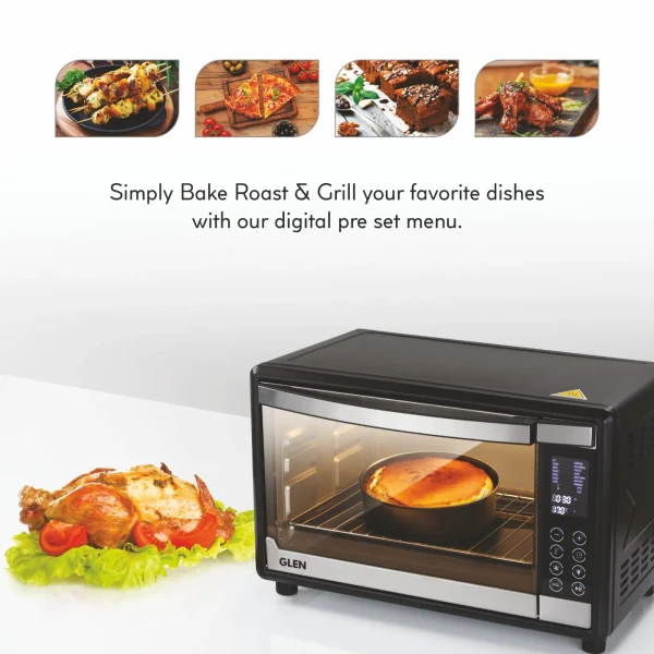 Glen Digital Oven Toaster Griller (OTG) -35 Litres with Convection, Motorized Rotisserie, 1600W - Black (5035DIGI)