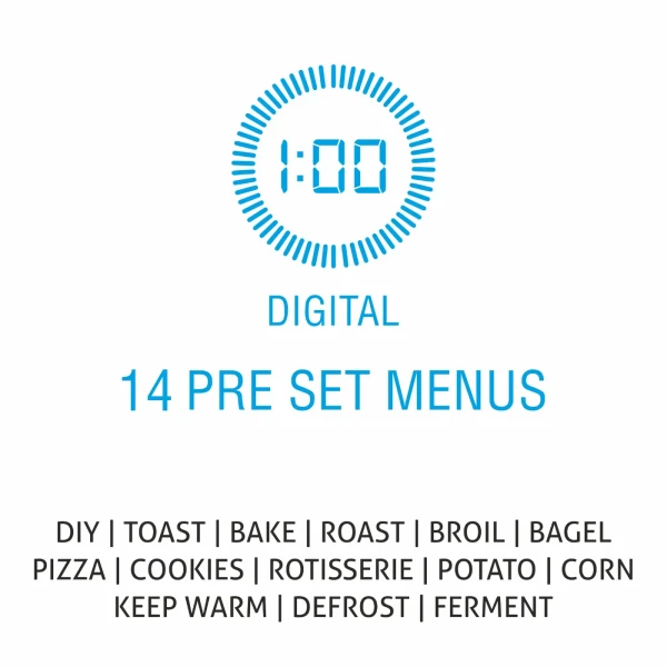 Glen Digital Oven Toaster Griller (OTG) -35 Litres with Convection, Motorized Rotisserie, 1600W - Black (5035DIGI)