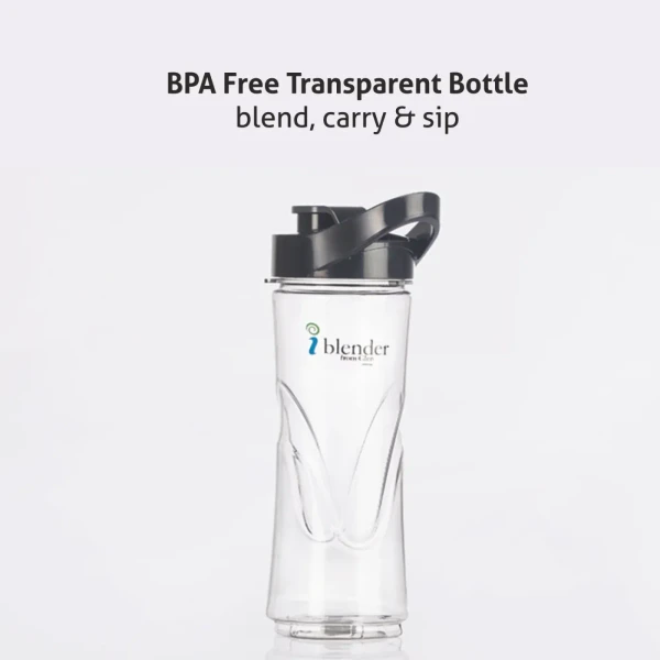 Glen Electric Personal Blender 200W 0.6 Litres BPA free Bottle with carry handle - Black (4047 BL) - Black