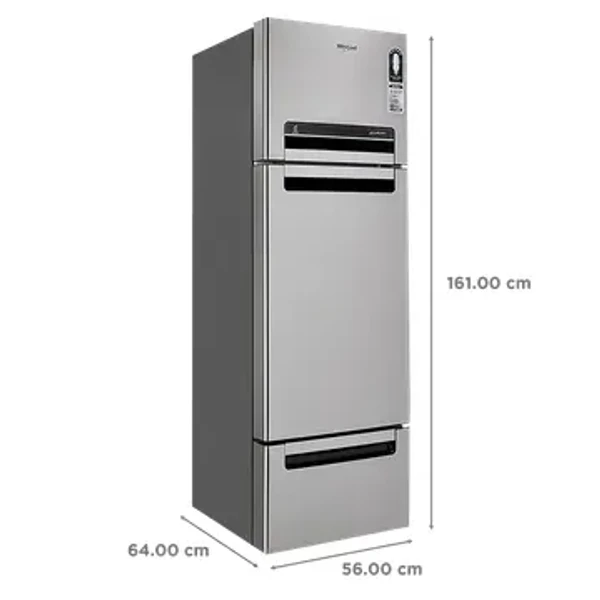 WHIRLPOOL Whirlpool FP 263D Protton Roy 240 Litres Frost Free Triple Door Refrigerator with 6th Sense ActiveFresh Technology (20807, Alpha Steel)