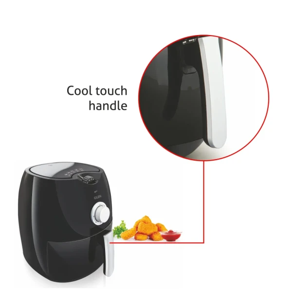 Glen Electric Air Fryer 2.8 Litres, 1350w Rapid Air Technology, Black (3044) - Black