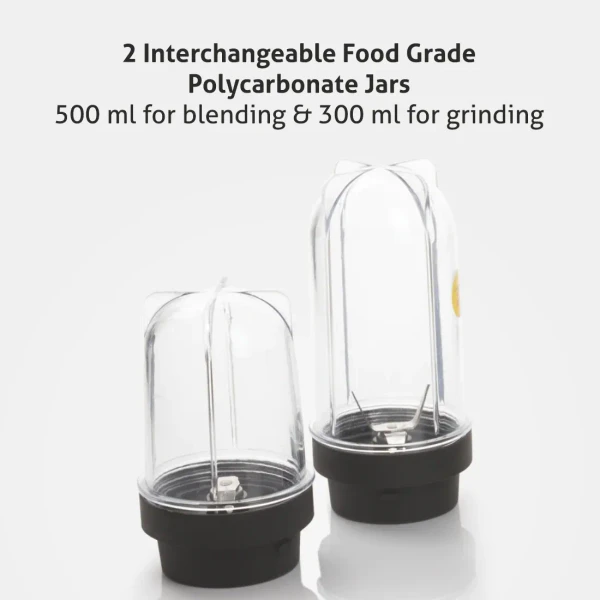 Glen Active-Blender Grinder, 350W, 20000 RPM Mixer, Grinder, Blender, 1 SS Grinder Jar, 2 Jars - Gold (4048 BG CG)