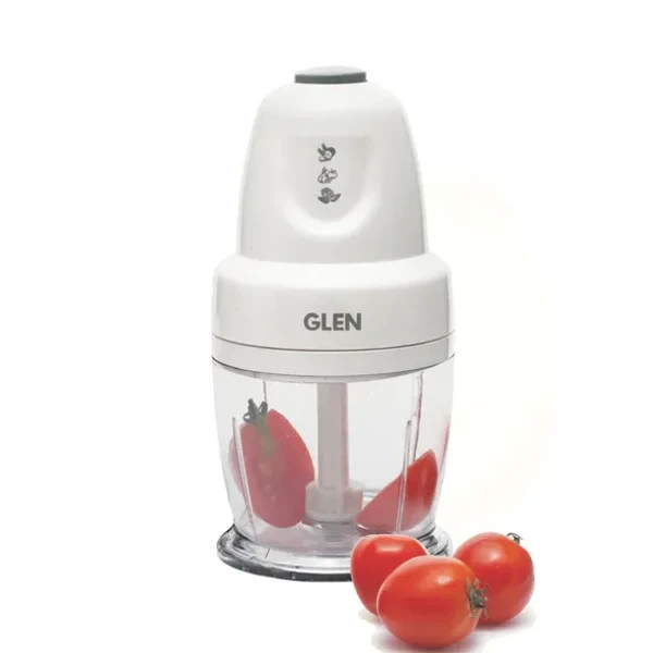GLEN Electric Vegetable Chopper, Whisking Disc Chops Nuts 0.4 Litres Bowl, 250W - White (4043)