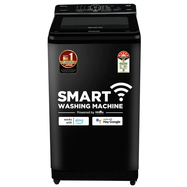 Panasonic  8 Kg Wifi Fully-Automatic Top Loading Smart Washing Machine (NA-F80X10PRB, Pure Black, Compatible with Alexa)