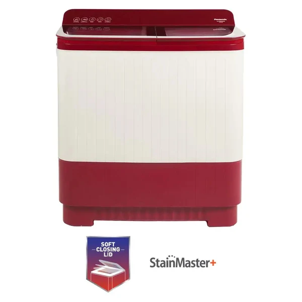 Panasonic  12 kg 5 Star Semi-Automatic Glass Lid Top Loading Washing Machine with Powerful Motor (NA-W120H6RRB, Red, Active Foam System)