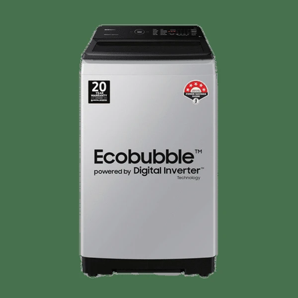 Samsung SAMSUNG 8 Kg 5 Star Inverter Fully Automatic Top Load Washing Machine (WA80BG4545BY/TL, Ecobubble Technology, Lavender Grey) - 8KG