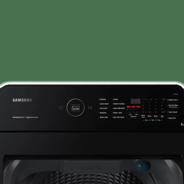 Samsung SAMSUNG 8 Kg 5 Star Inverter Fully Automatic Top Load Washing Machine (WA80BG4545BY/TL, Ecobubble Technology, Lavender Grey) - 8KG