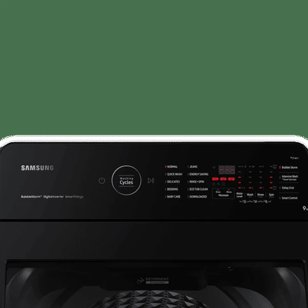 Samsung SAMSUNG 9 Kg 5 Star Inverter Fully Automatic Top Load Washing Machine (WA90BG4542BD/TL, Diamond Drum, Dark Grey) - 9 KG