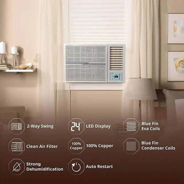 LLOYD 1 Ton 3 Star Window AC (Copper Condenser, Clean Air Filter, GLW12B3YWSEW)