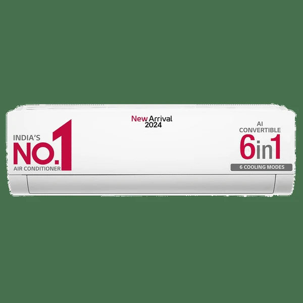  LG LG 6 in 1 Convertible 1 Ton 3 Star Dual Inverter Split AC with HD Filter (2024 Model, Copper Condenser, TS-Q12BNXE.AMLG 