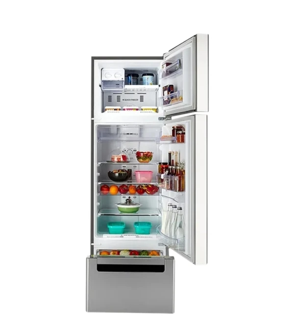 WHIRLPOOL Whirlpool FP 343D Protton Roy 330 Litres Frost Free Triple Door Refrigerator with 6th Sense ActiveFresh Technology (20817, Alpha Steel) - Silver