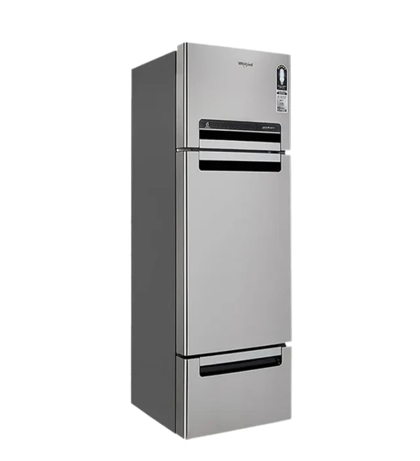 WHIRLPOOL Whirlpool FP 343D Protton Roy 330 Litres Frost Free Triple Door Refrigerator with 6th Sense ActiveFresh Technology (20817, Alpha Steel) - Silver