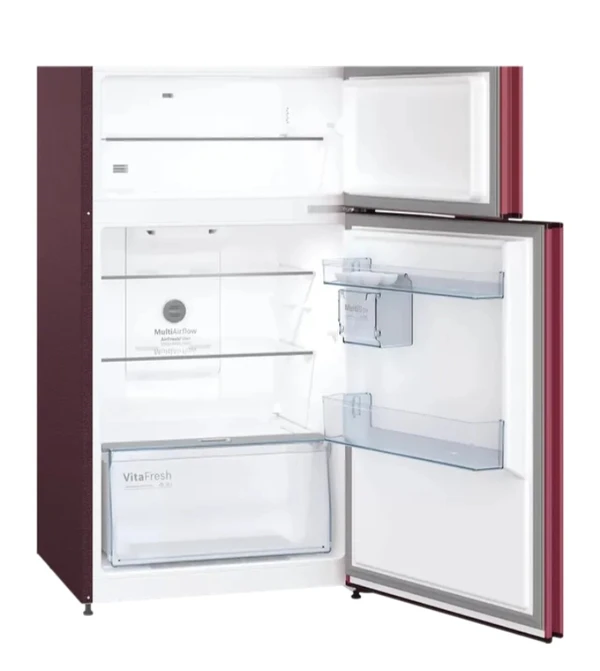 BOSCH Series 4 332 Litres Frost Free Triple Door Convertible Refrigerator with Temperature Display (CMC33WT5NI, Transition Wine) - Transition Wine