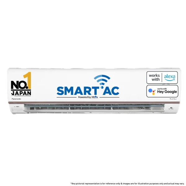 Panasonic  1 Ton 5 Star Wi-Fi Inverter Smart Split AC (7 in 1 Convertible with True AI Mode, 4 Way Swing, Active Air Purification by nanoeX/nanoe-G and real time AQI monitoring, Matter Certified, 2024 Model, White