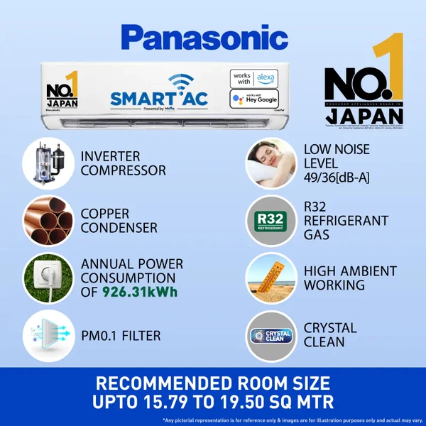 Panasonic 2 Ton 5 Star Wi-Fi Inverter Smart Split AC CS/CU-EU24AKY5FM