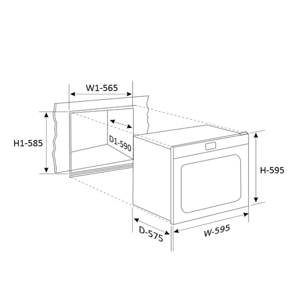 GLEN Glen Built in Oven Motorised Rotisserie Turbo Fan 78Ltr with Multi-function (660 M RT)