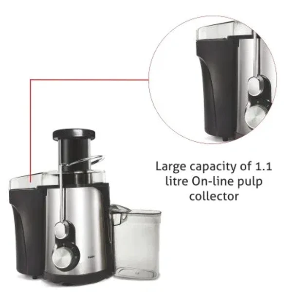 Glen Centrifugal Juicer 800W, Full Apple Feeding Tube 600ml Juice Collector, Stainless Steel Filter (4019)