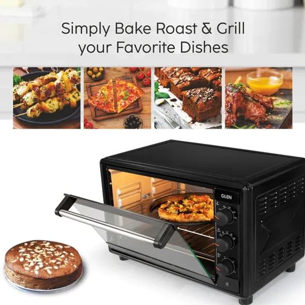 GLEN Oven Toaster Griller (OTG) -35 Litres, Motorized Rotisserie, Convection Fan, 2100W - Black (SA5035BLRC)