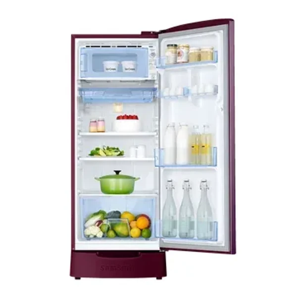 SAMSUNG 183 Litres 4 Star Direct Cool Single Door Refrigerator with Base Drawer (RR20C1824CR/HL, Camellia Purple) - 183 Litres