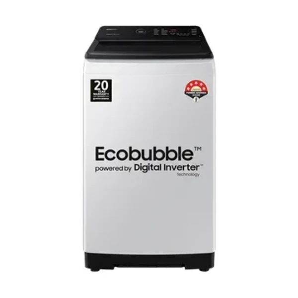 SAMSUNG 7 Kg 5 Star Inverter Fully Automatic Top Load Washing Machine (WA70BG4545BGTL, Ecobubble Technology, Light Grey)