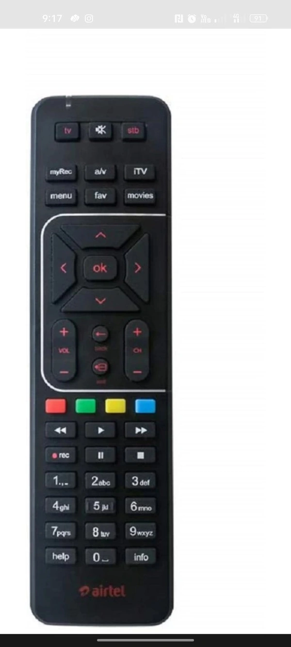 Airtel Set Of Box Remotes - Black