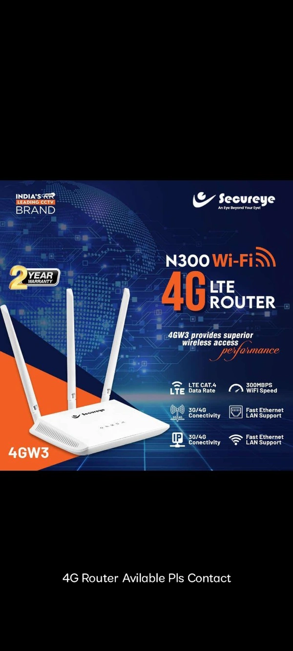 4G Sim Wifi Router Secureye 2 Year Warrantty All Sim Sapported For Cctv Pc And Smart Tv - White