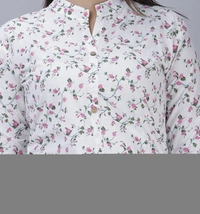 Women Printed, Solid Straight Kurta - S, Pink