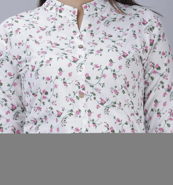 Women Printed, Solid Straight Kurta - S, Pink