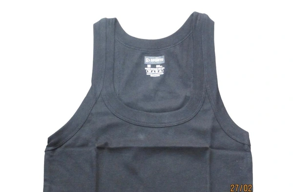 Sporto Black Gym Vest - Black, 80