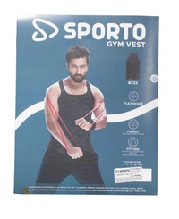 Sporto Black Gym Vest - Black, 80