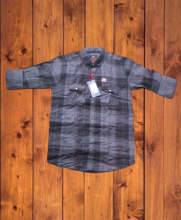 Check Shirt  - L, Gray