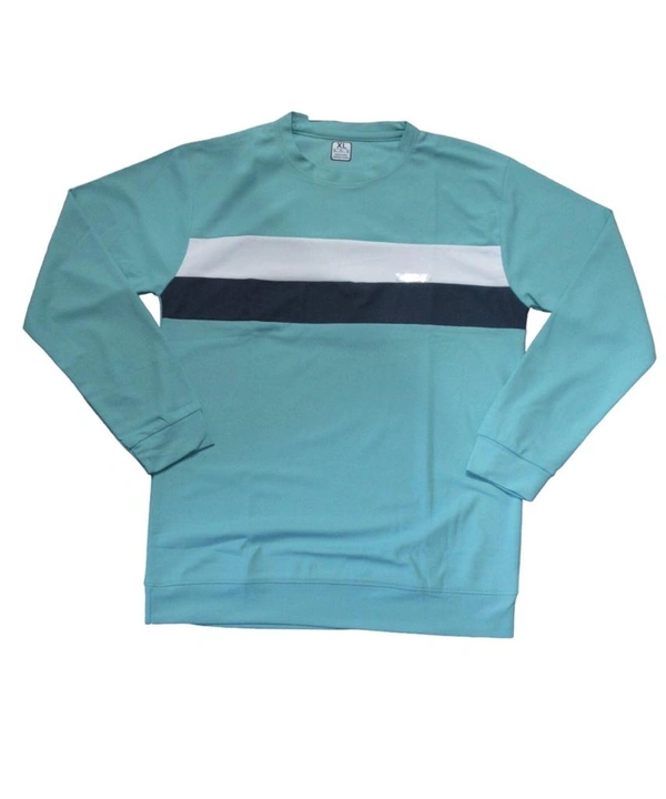 Matty Full Sleeve Tshirt  - Cyan Aqua, M