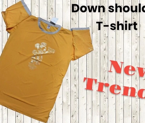 Down Shoulder Tshirt  - Bright Sun, M
