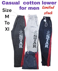Casual Cotton Lower For Men  - Black, M
