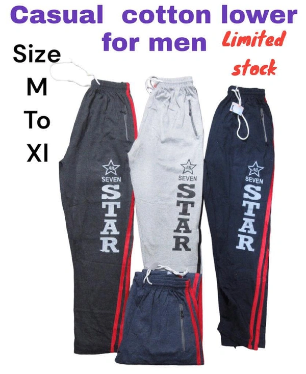 Casual Cotton Lower For Men  - Black, M