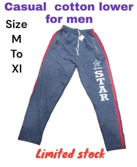 Casual Cotton Lower For Men  - Black, M