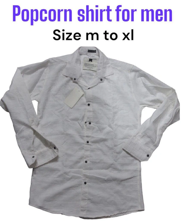 Popcorn Shirt For Men  - White, Xl