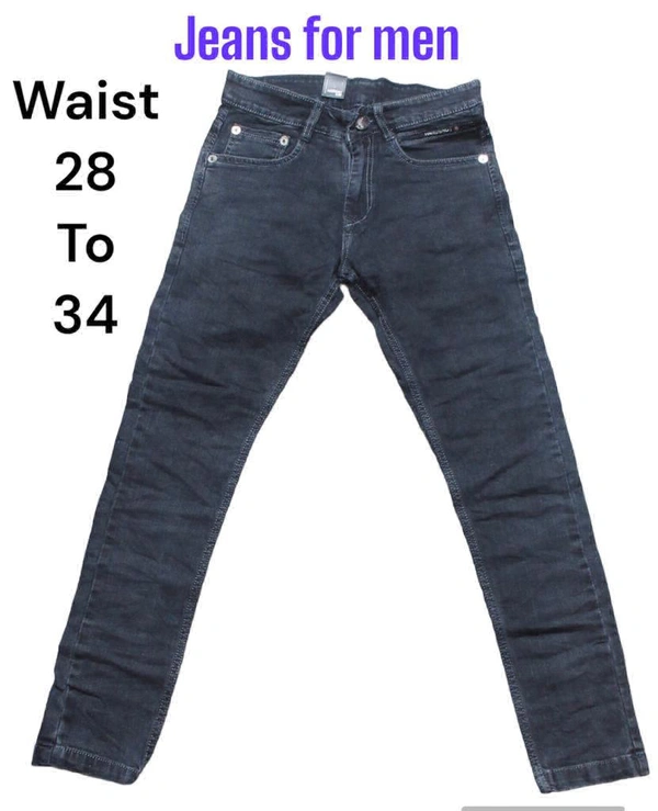 Cotton Jeans For Men  - Black, 32