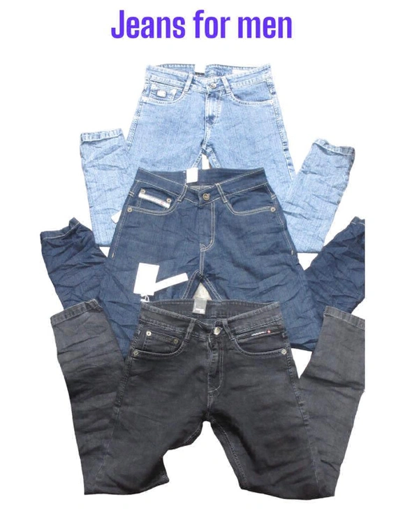 Cotton Jeans For Men  - Black, 32