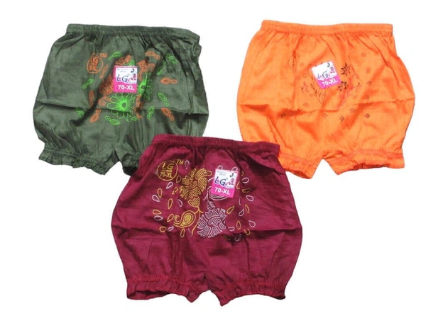 Bloomers Innerwear For Kids, Boys \ Girls Pack Of 3 - Black, 60