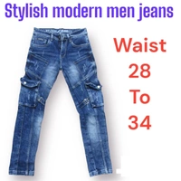 Stylish Modern Men Jeans  - Navy Blue, 30