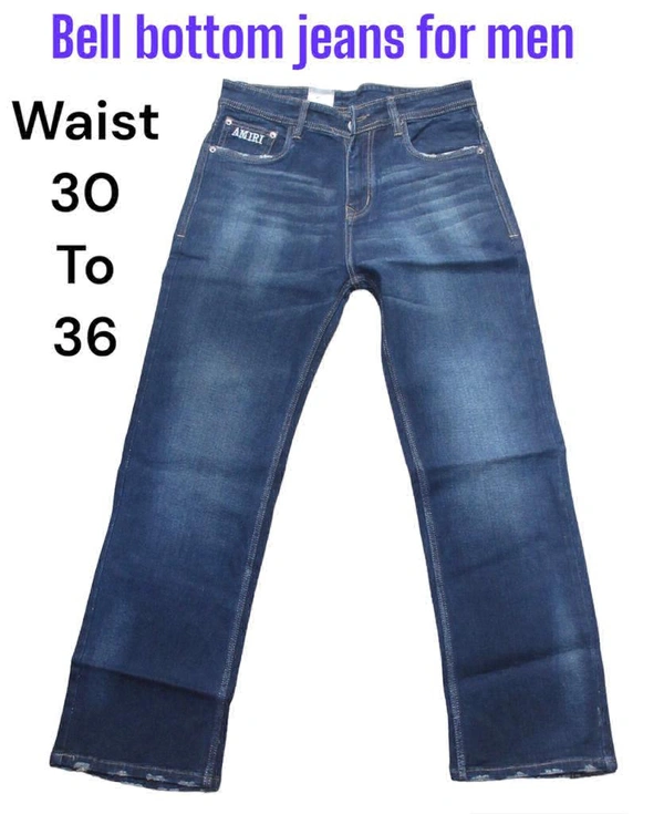Bell Bottom Jeans For Men  - Royal Blue, 30