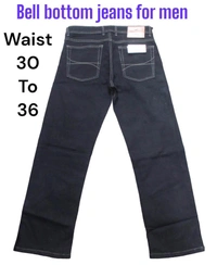 Bell Bottom Jeans For Men  - Black, 32