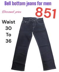 Bell Bottom Jeans For Men  - Black, 32