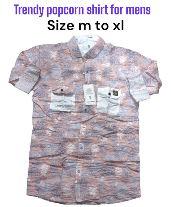 Tredy Popcorn Shirt For Men  - White, L