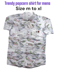 Tredy Popcorn Shirt For Men  - White, L
