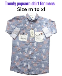 Tredy Popcorn Shirt For Men  - White, L